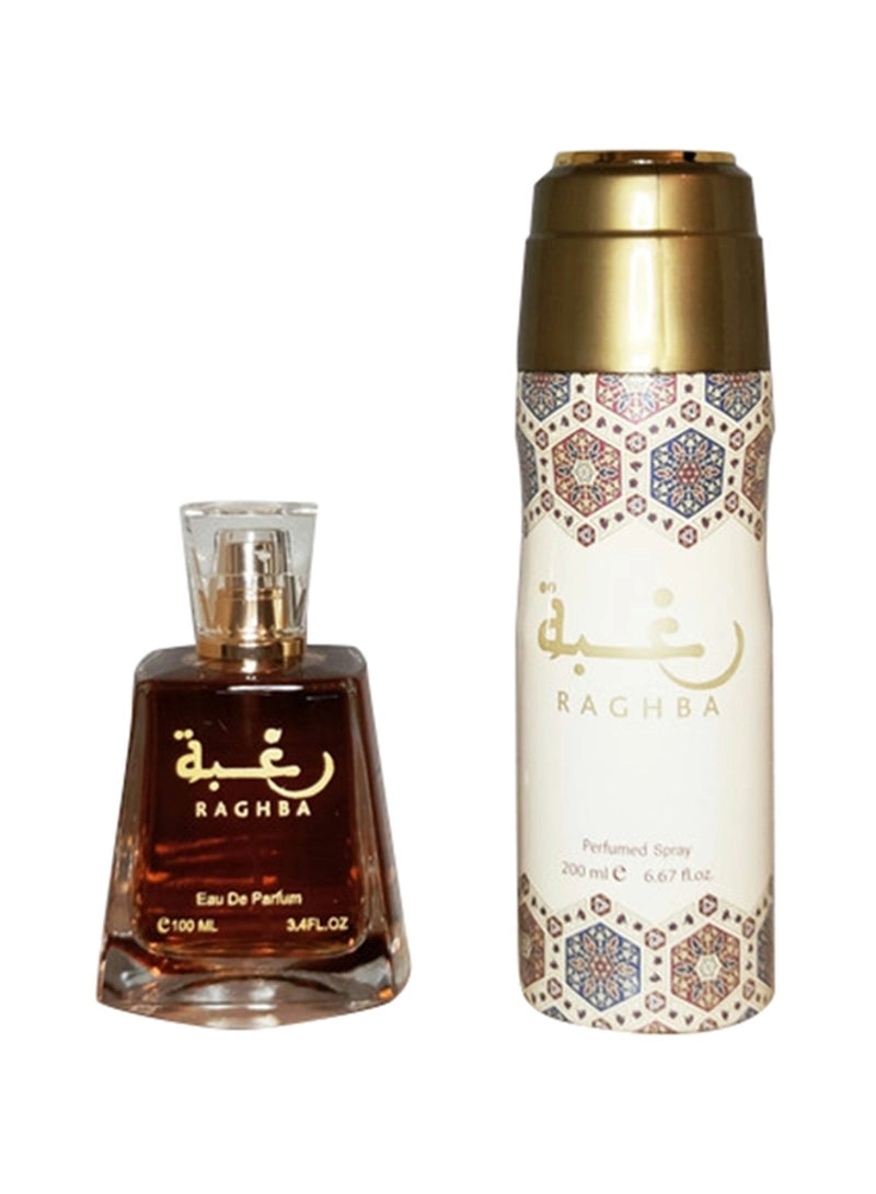 Lattafa Raghba Eau de Parfum - 100ml + Perfumed Deodorant - 200ml