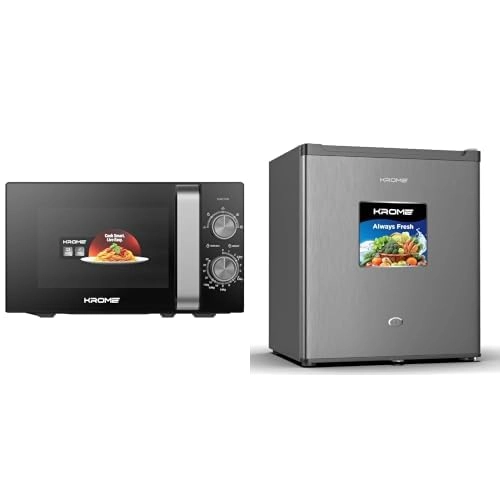 Krome Microwave Oven + Compact Refrigerator - Single Door