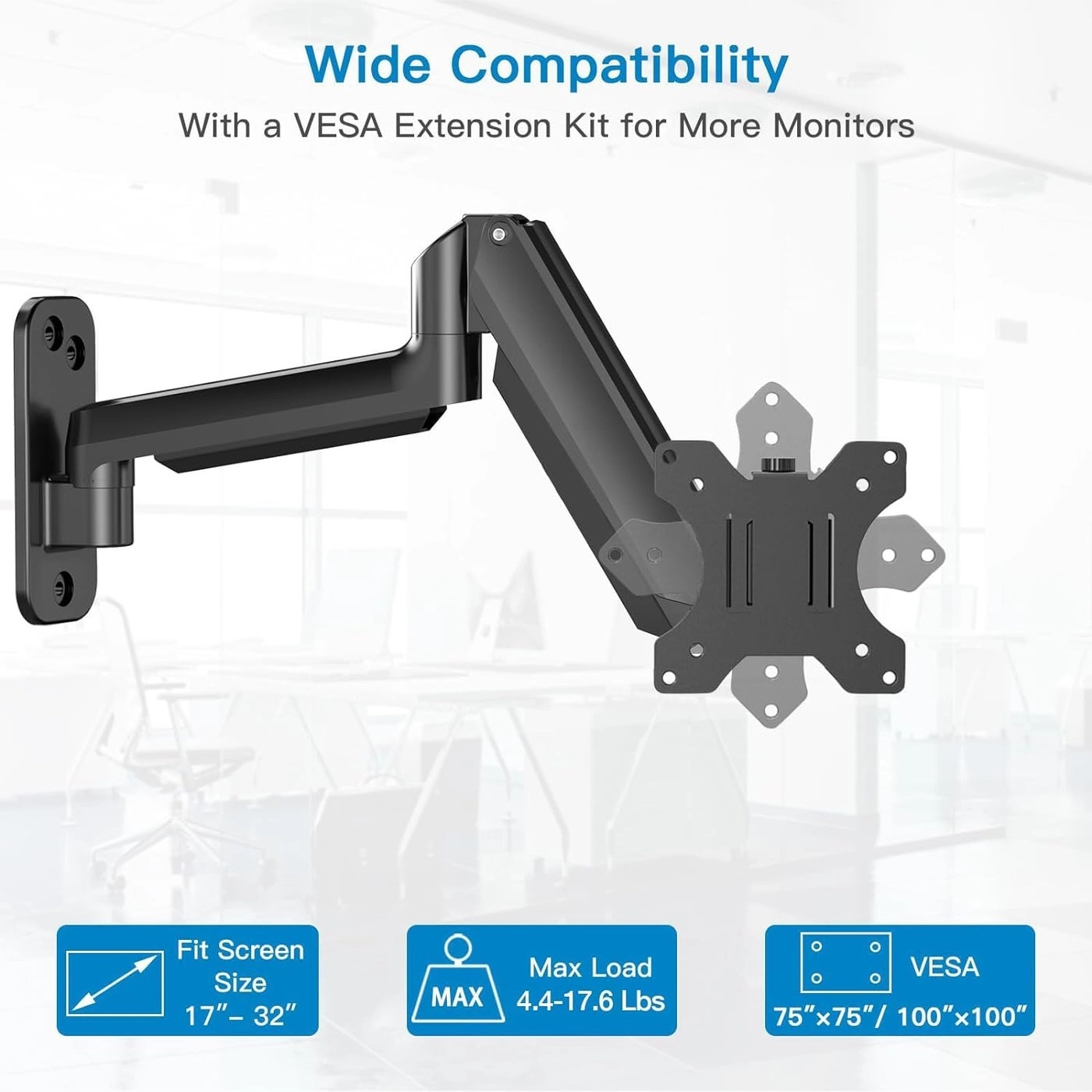 Monitor/TV Wall Mount Bracket - 13-42 Inch VESA 75x75 100x100 200x100 200x200 mm