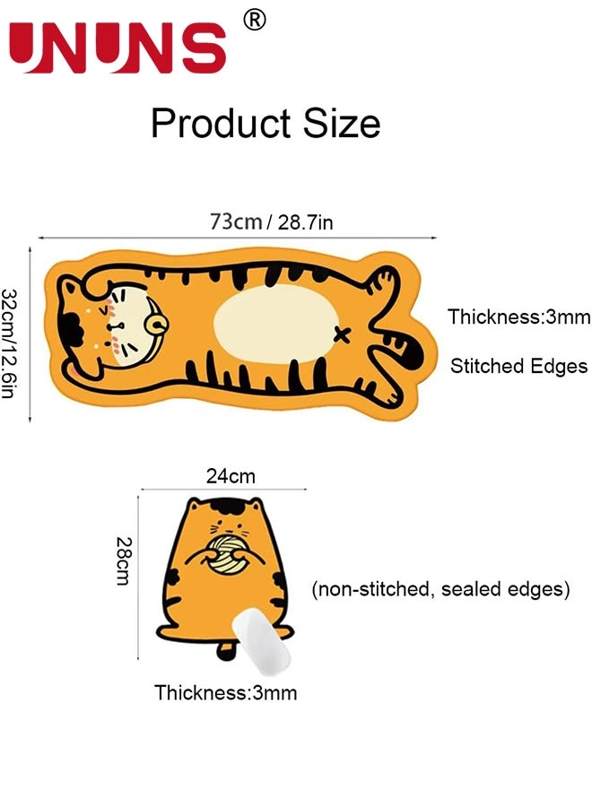 Kawaii Rubber Gaming Mouse Pad - 73x32 cm Set