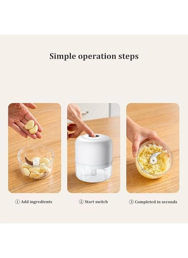 Mini Food Chopper And Processor - 100ml/250ml Wireless Electric