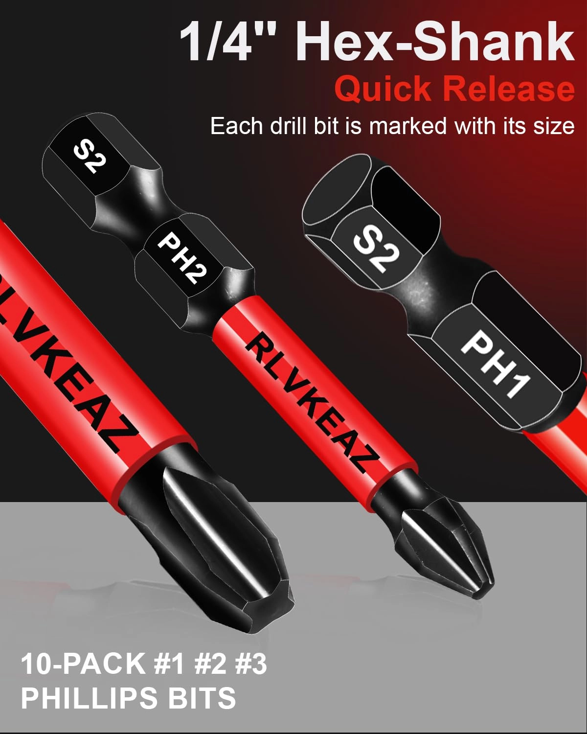 Phillips Bits - 10-Pack PH1/PH2/PH3 2 Inch
