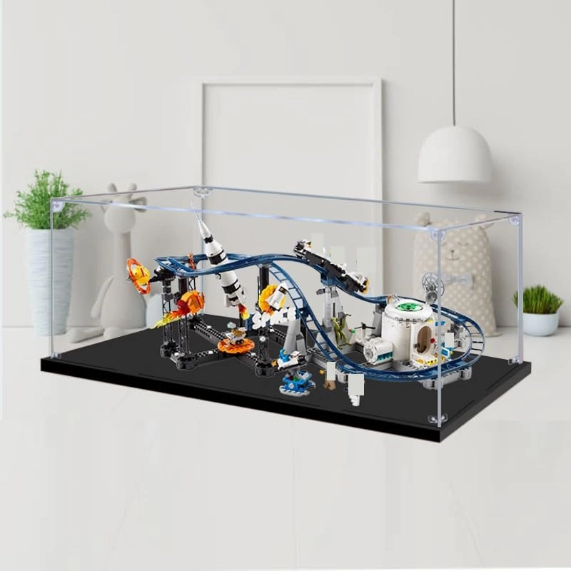 Acrylic Display Case for 31142 - 60x30x30cm Walnut Bottom