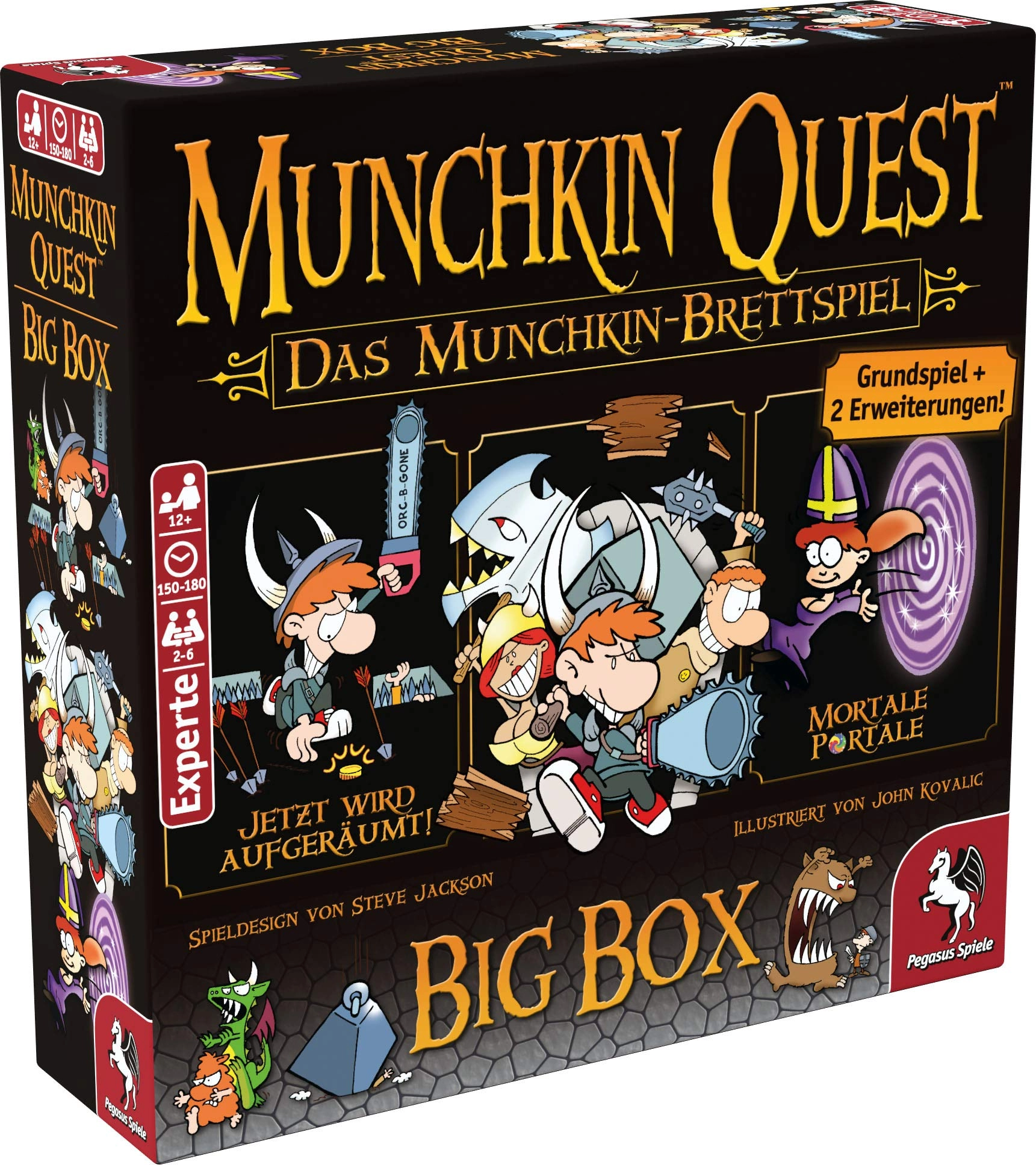 Pegasus Munchkin Quest: 2nd Edition + Munchkin Quest: Now is tidy + Munchkin Quest: Mortale Portals (German)