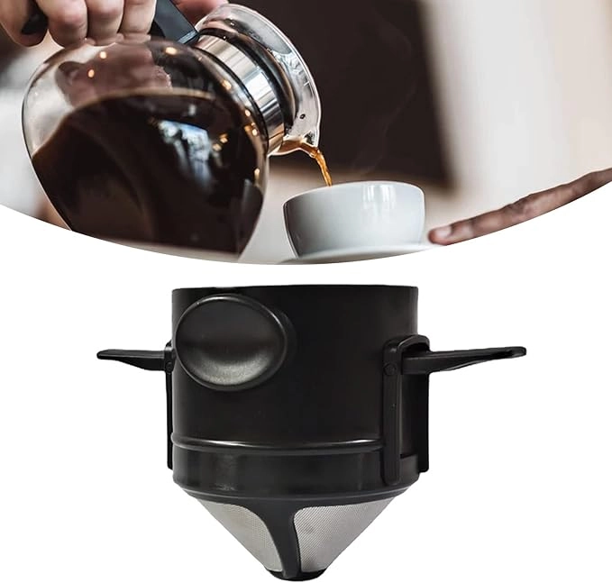 Zerodis Folding Coffee Filter - Portable Stainless Steel Black