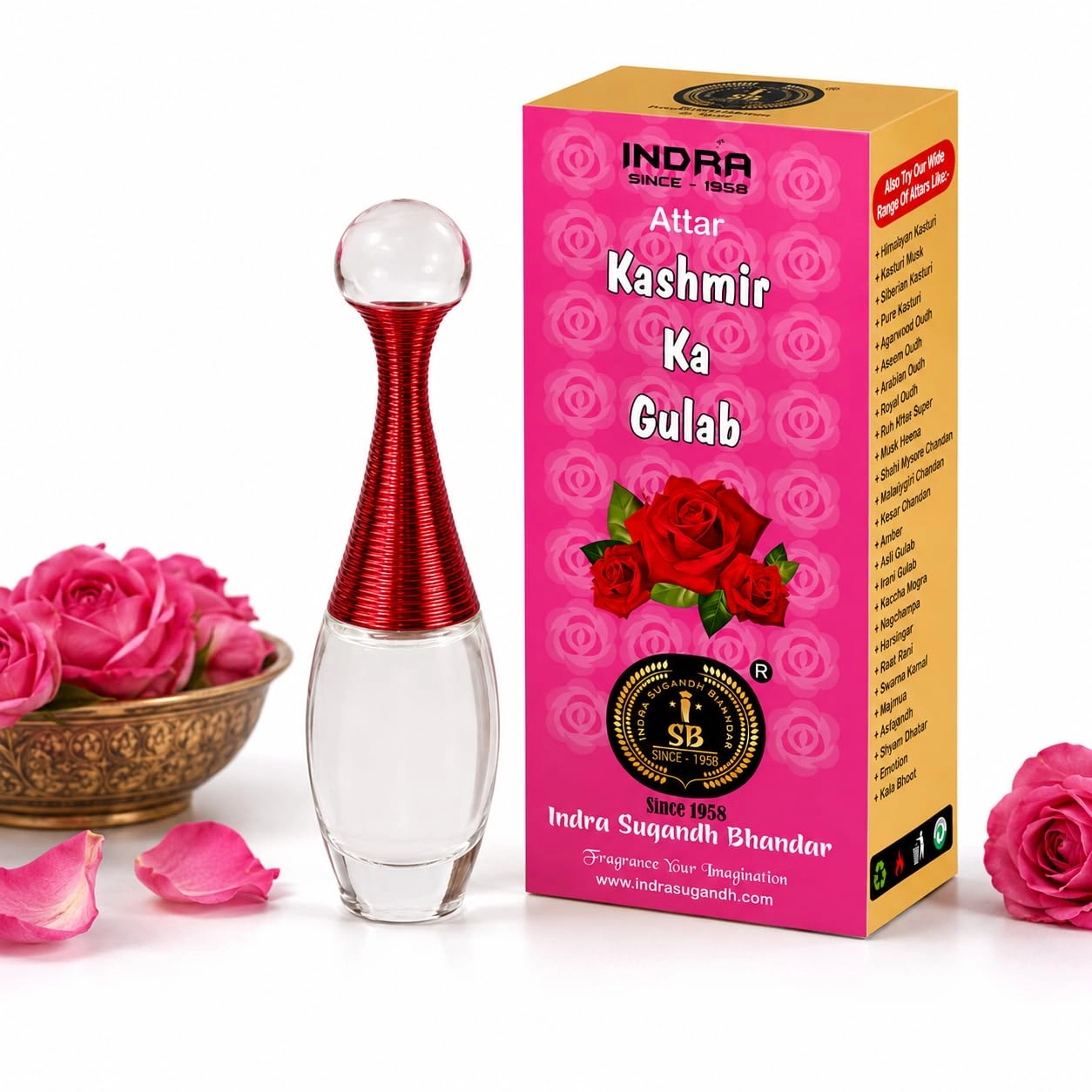INDRA SUGANDH BHANDAR Gulab Attar - 8 Milliliters