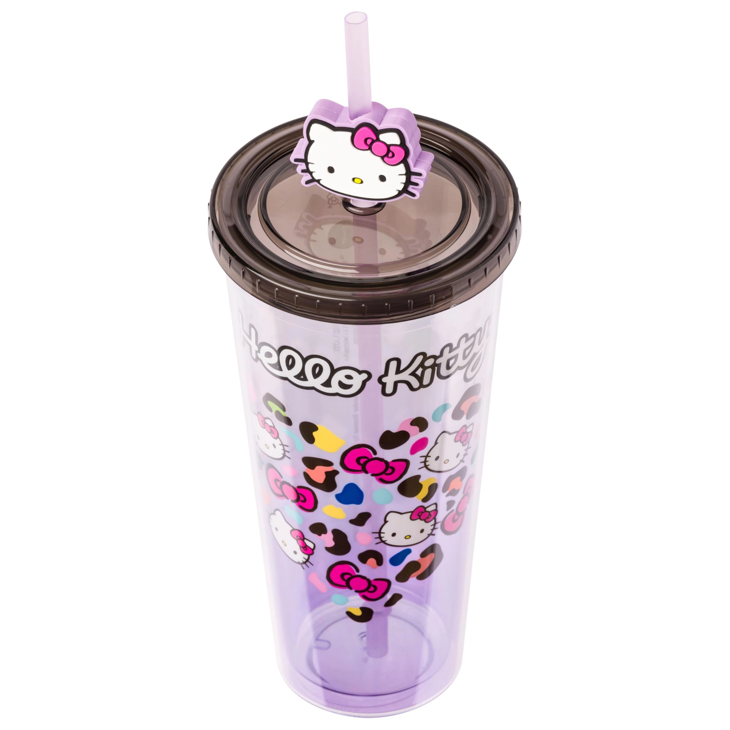 Hello Kitty Reusable Cup - 1 pcs - Leopard Heart