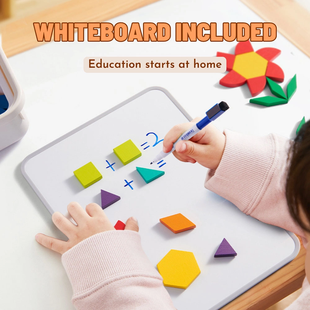 Magnetic Wooden Geometry Blocks - 250pcs