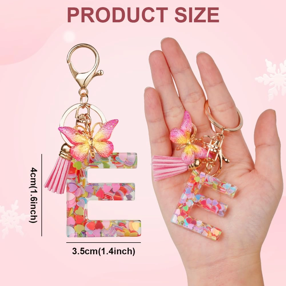 Initial Letter Keychain - Butterfly