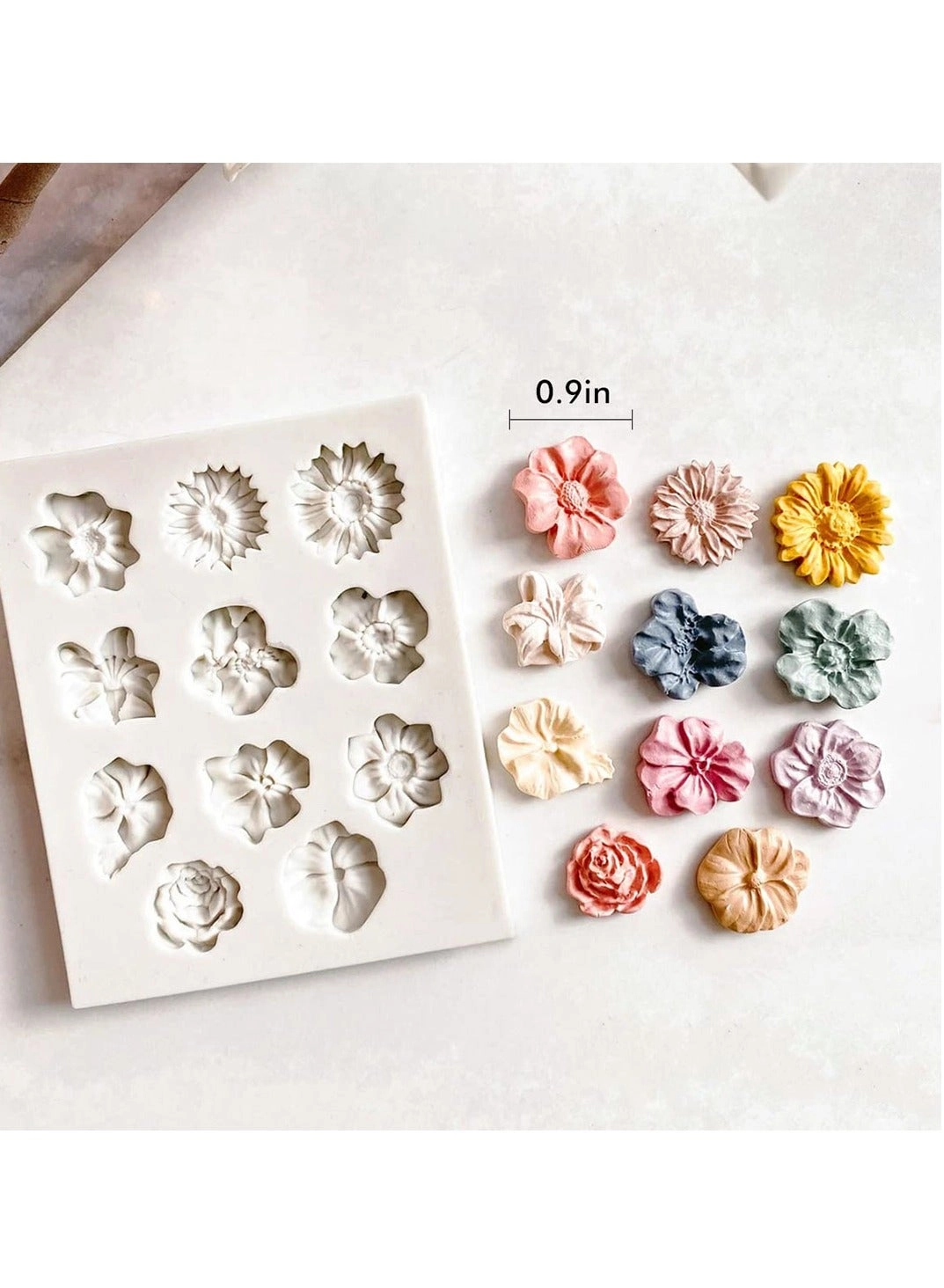 Silicone Flower Clay Molds - Daisy Rose Sunflower