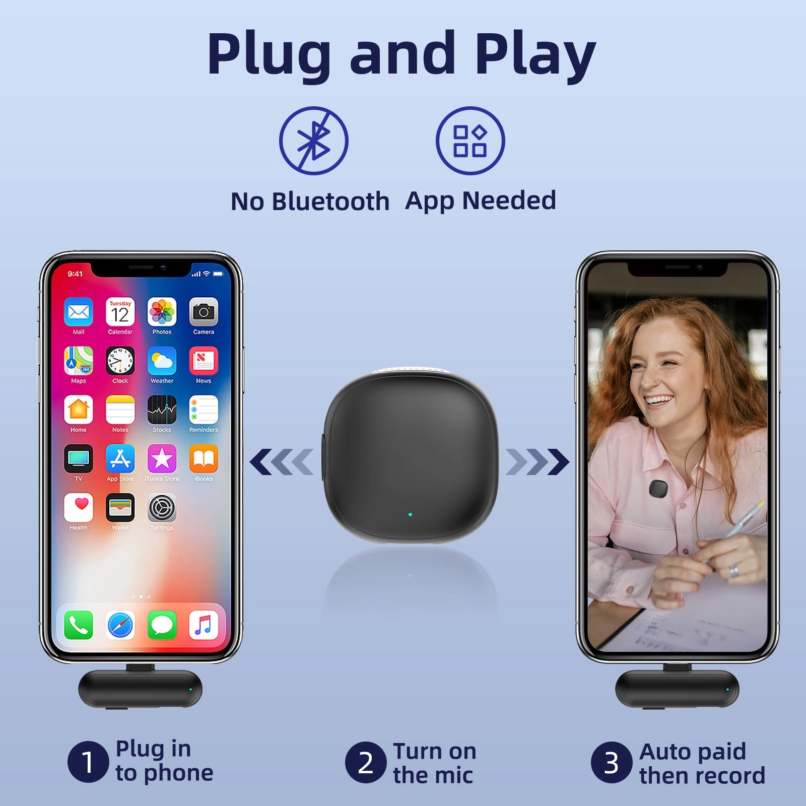 wireless lavalier micorphone for iphone - 2*Lavalier Microphone