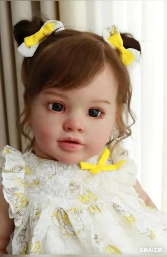 Pippa Reborn Baby Doll - 26 inch Cotton Vinyl Hand-rooted Curly Hair Ages 3+