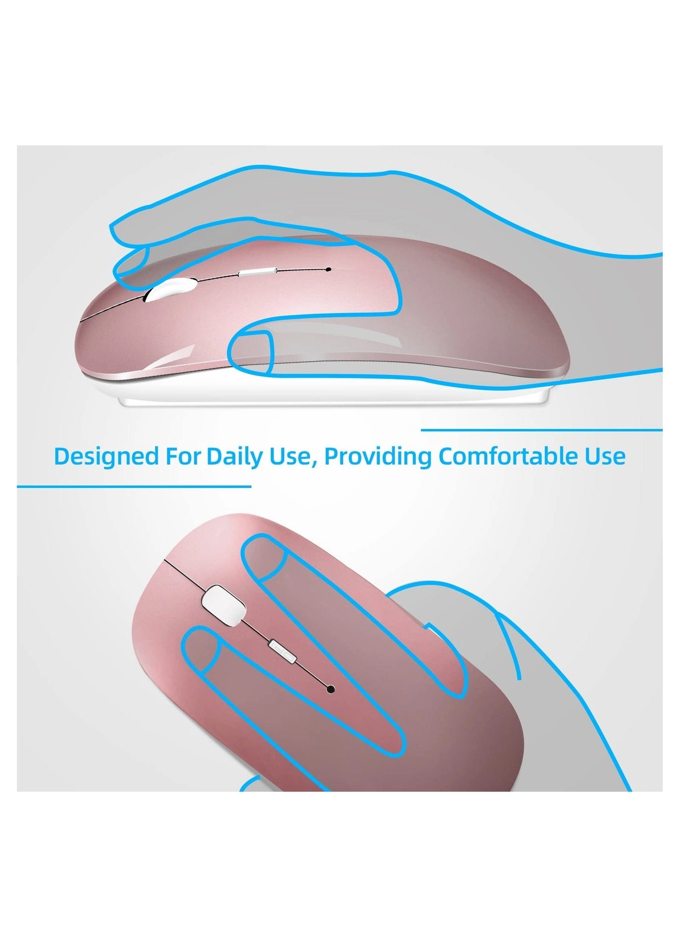LED Rechargeable Slim Silent Mouse - Wireless