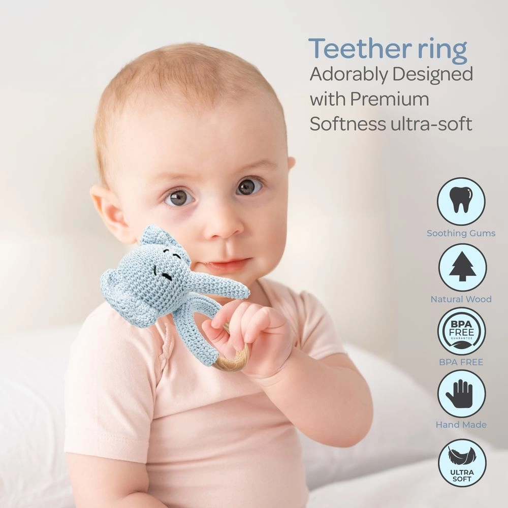 Crochet Ring Rattle Toy - Suitable for 0 month & above premium cotton yarn Tiger