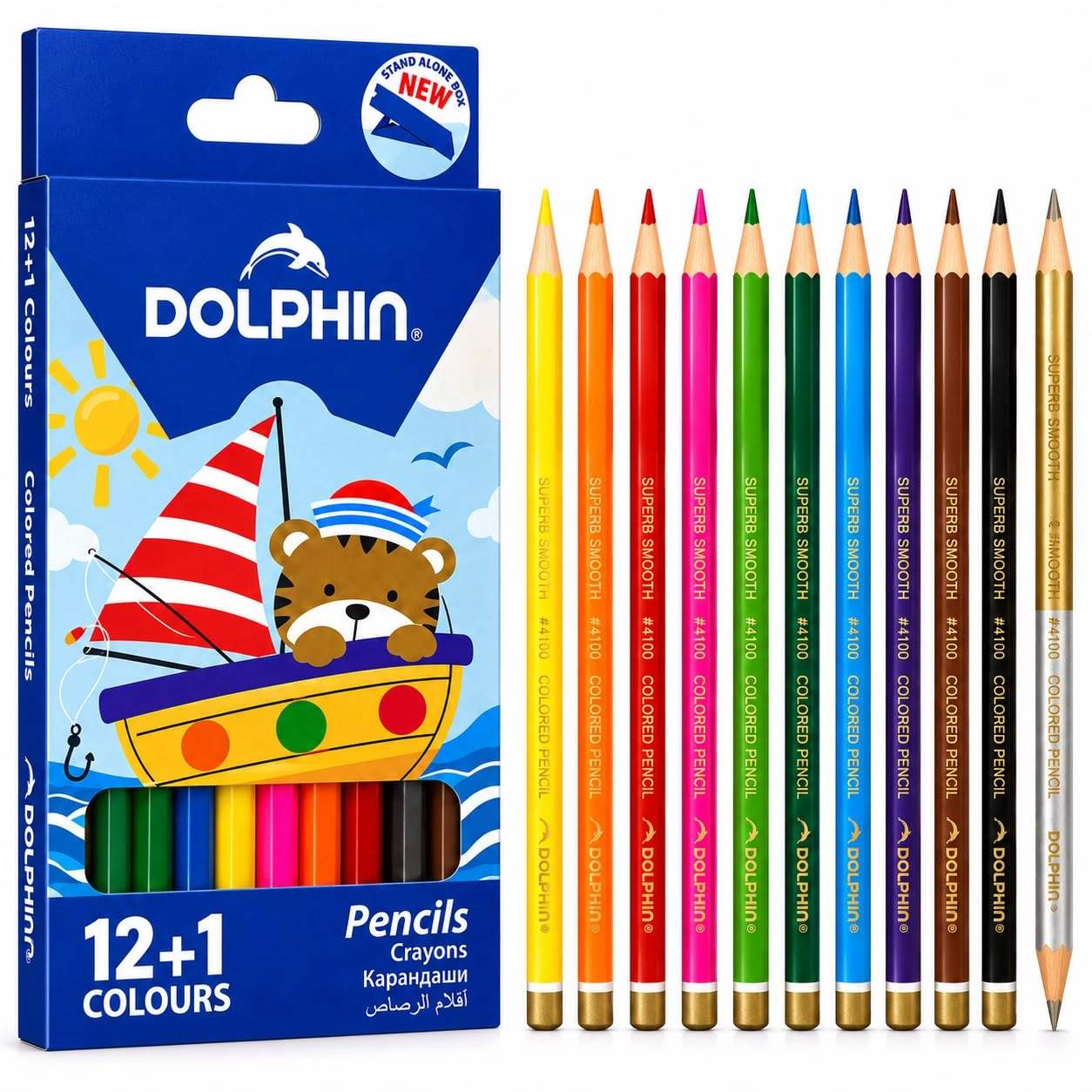Dolphin Coloured Pencils - 13 Pcs