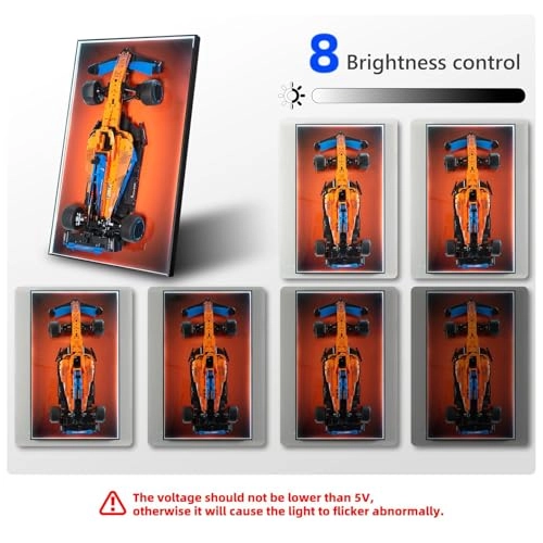 Display Wallboard - RGB Colorful LED Lights Compatible with Lego 42141