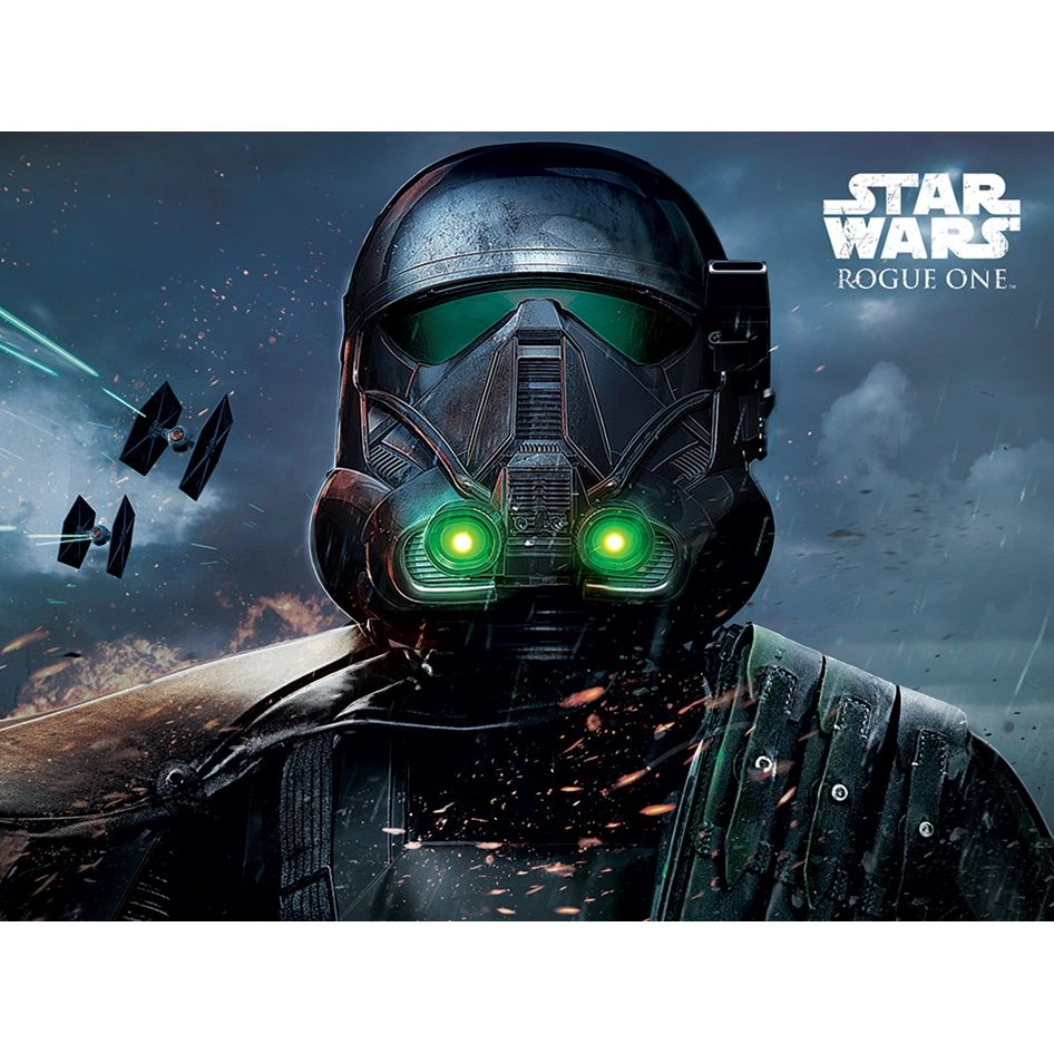 PYRAMID POSTERS Star Wars Rogue One Death Trooper Glow Canvas Print - 260gsm premium satin canvas 60 x 80 cm