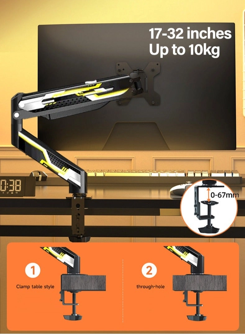 Gas Spring Monitor Arm - 32 in VESA 75x75/100x100mm