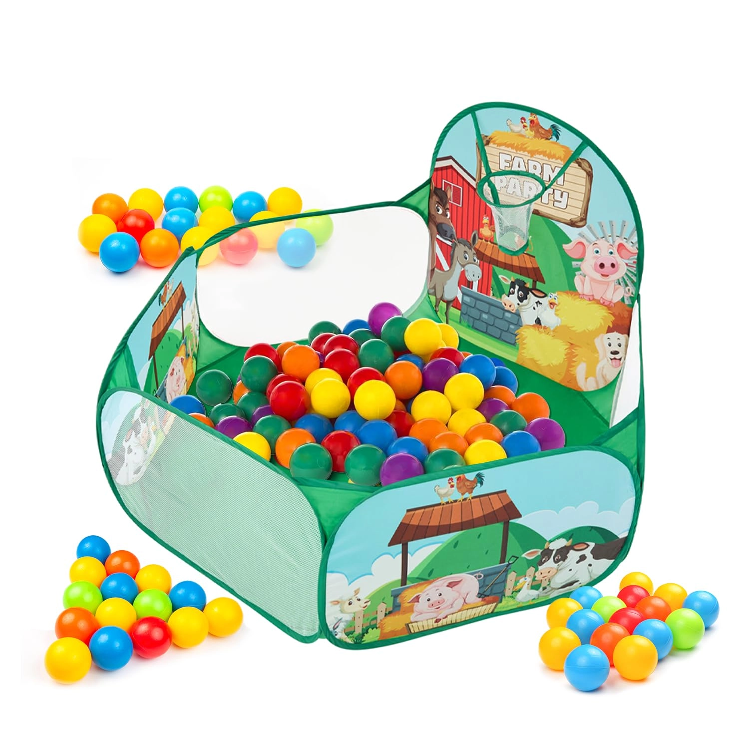 DB Sales Corporation, DB Sales Corporation, A-82, 1st Floor, Naraina Industrial Area, Phase - 1, Delhi - 110028 Ball Pool Play Tent - Farm Animals 30 Balls Multicolour