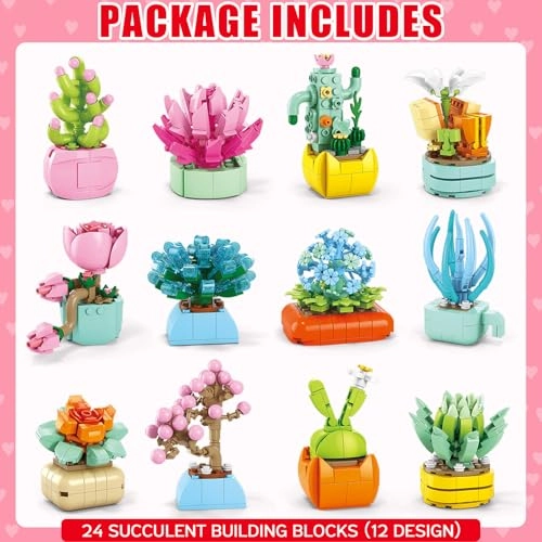 Succulents Building Blocks - Plants 24pcs