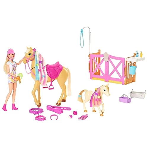 Groom 'n Care Horses Playset - 11.5 in Doll 20+ Accessories Ages 3+