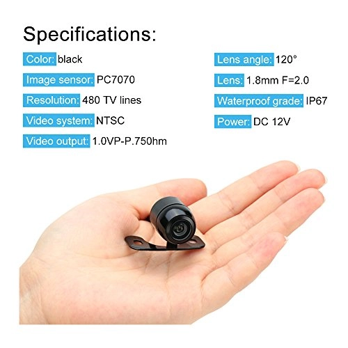 Mini Car Rear View Camera - 480 TV lines