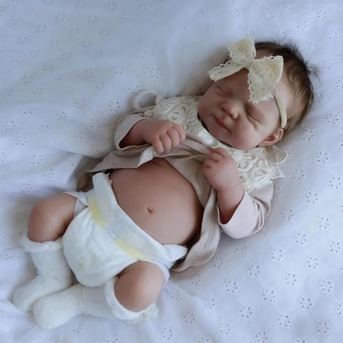 Reborn Baby Doll - 18 Inch Silicone Girl Sleeping Ages 3+