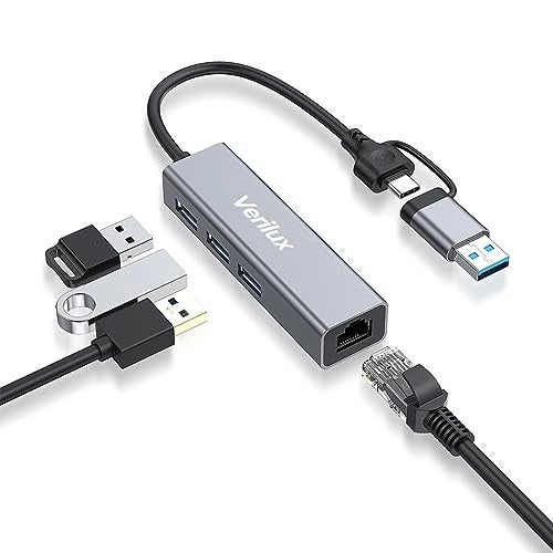 Verilux USB Hub 3.0 - 4 USB Ports 5Gbps Aluminium