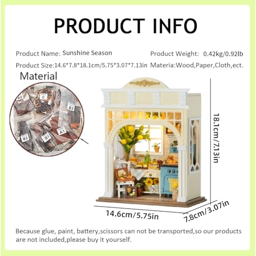 Miniature Wooden Dollhouse Furniture Kit - Creative Room 1:24