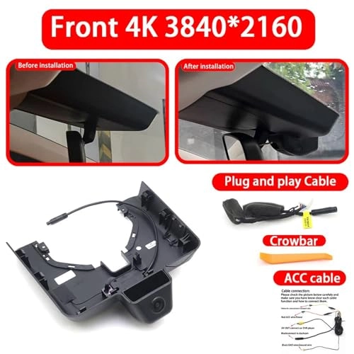 Dash Cam - 4K 2160P for Hongqi E-QM5 2021-2024 With 128G SD Card