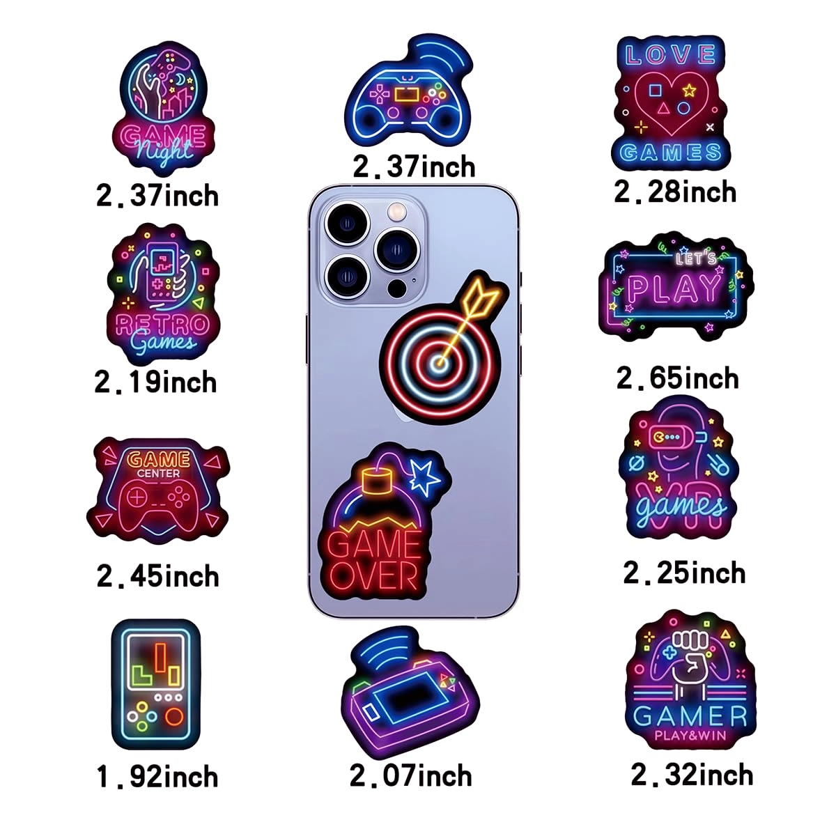 Video Game Sticker Book Neon Waterproof Vinyl 100 pcs