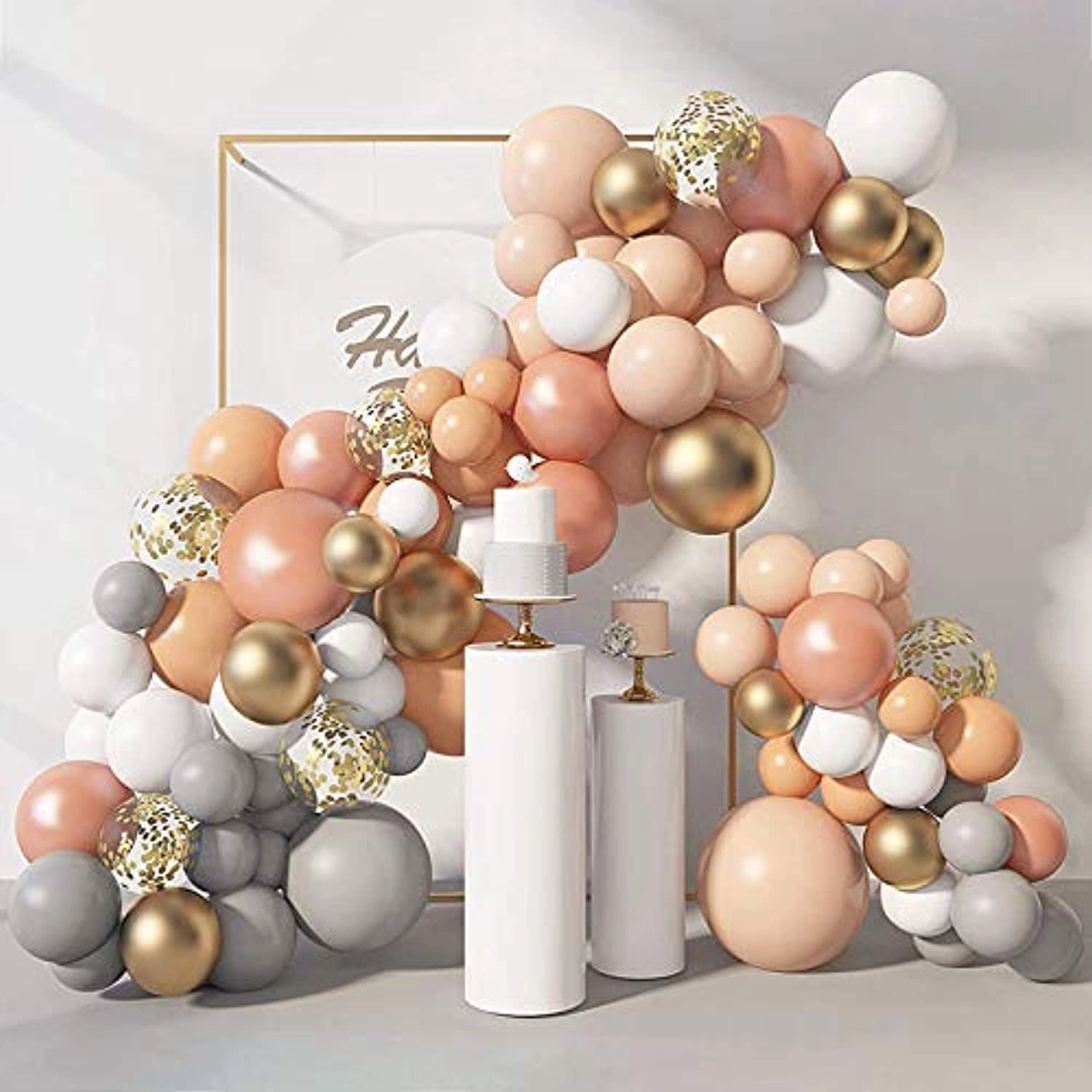 Party Time Trading LLC Balloon Garland Arch Diy Kit - 128 Pieces baby shower birthday wedding celebration graduation anniversary