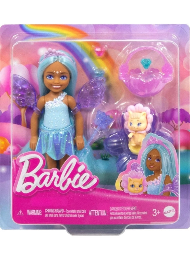 Barbie Chelsea Doll Playset - Fairy Pet Kitten Accessories Ages 3+