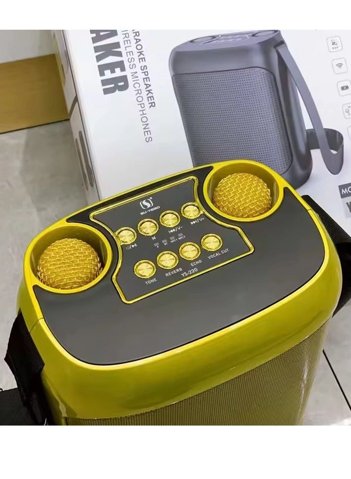 YS-220 - Outdoor Dual UHF Wireless Microphone Golden