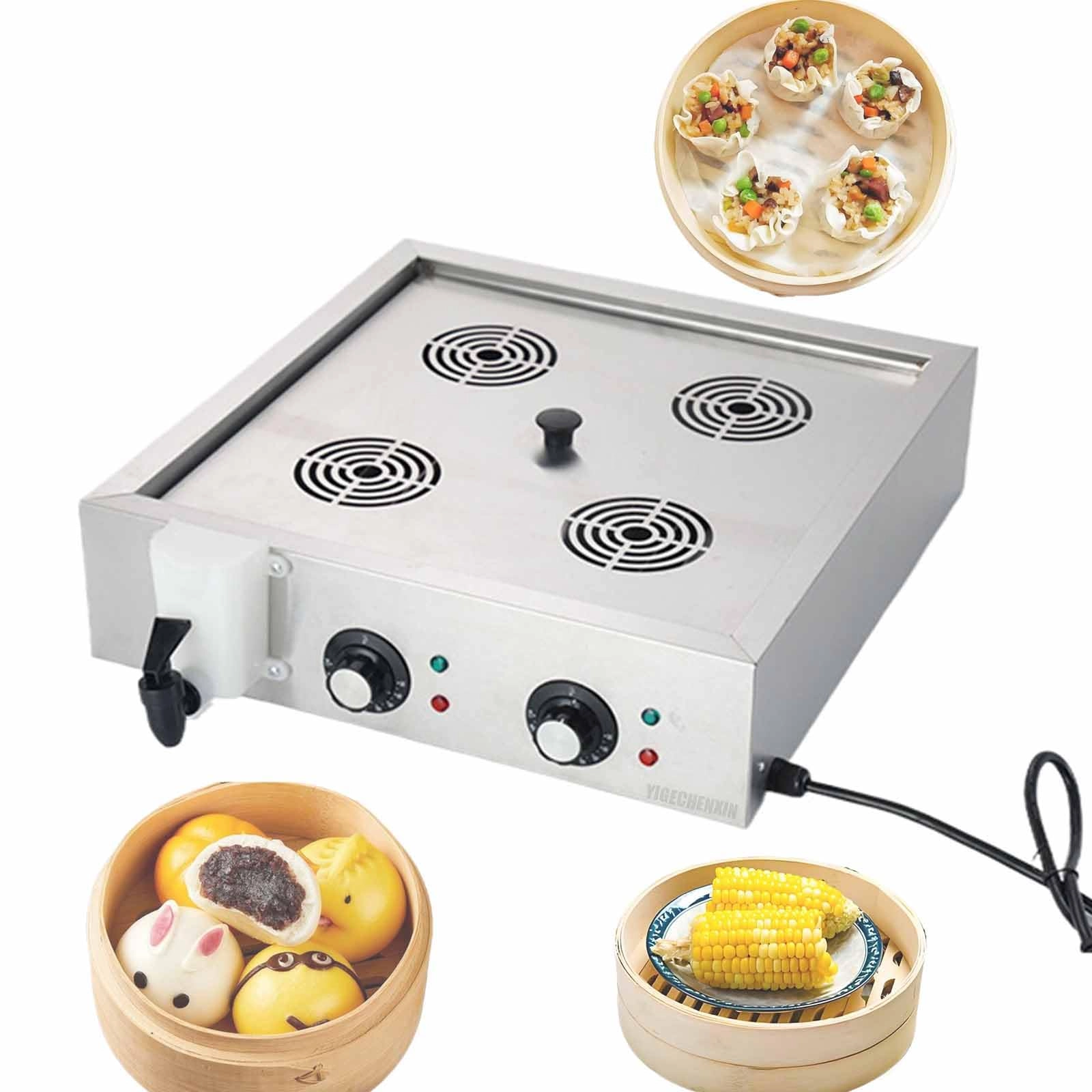Electric 4000W Restaurant Food Steamer - 4 holes