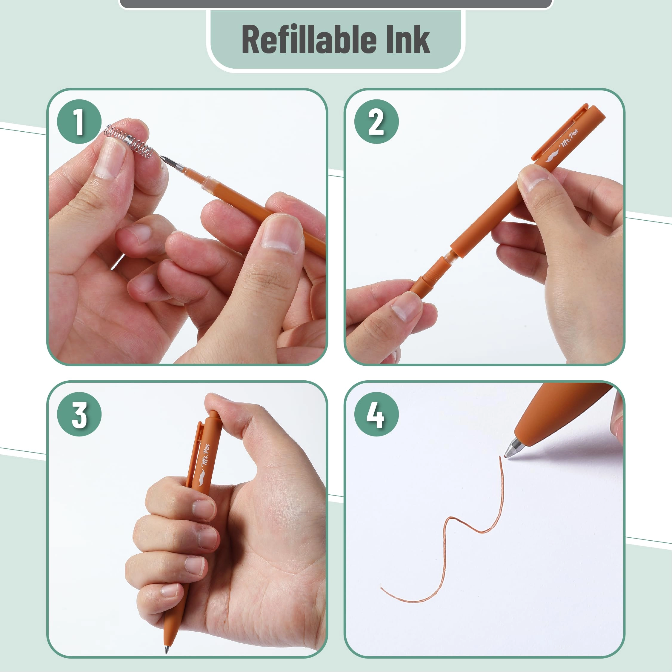 Retractable Gel Pens - 12 Pack 0.7mm