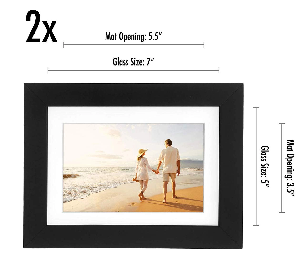 Hinged Picture Frame - 5x7 Two Displays