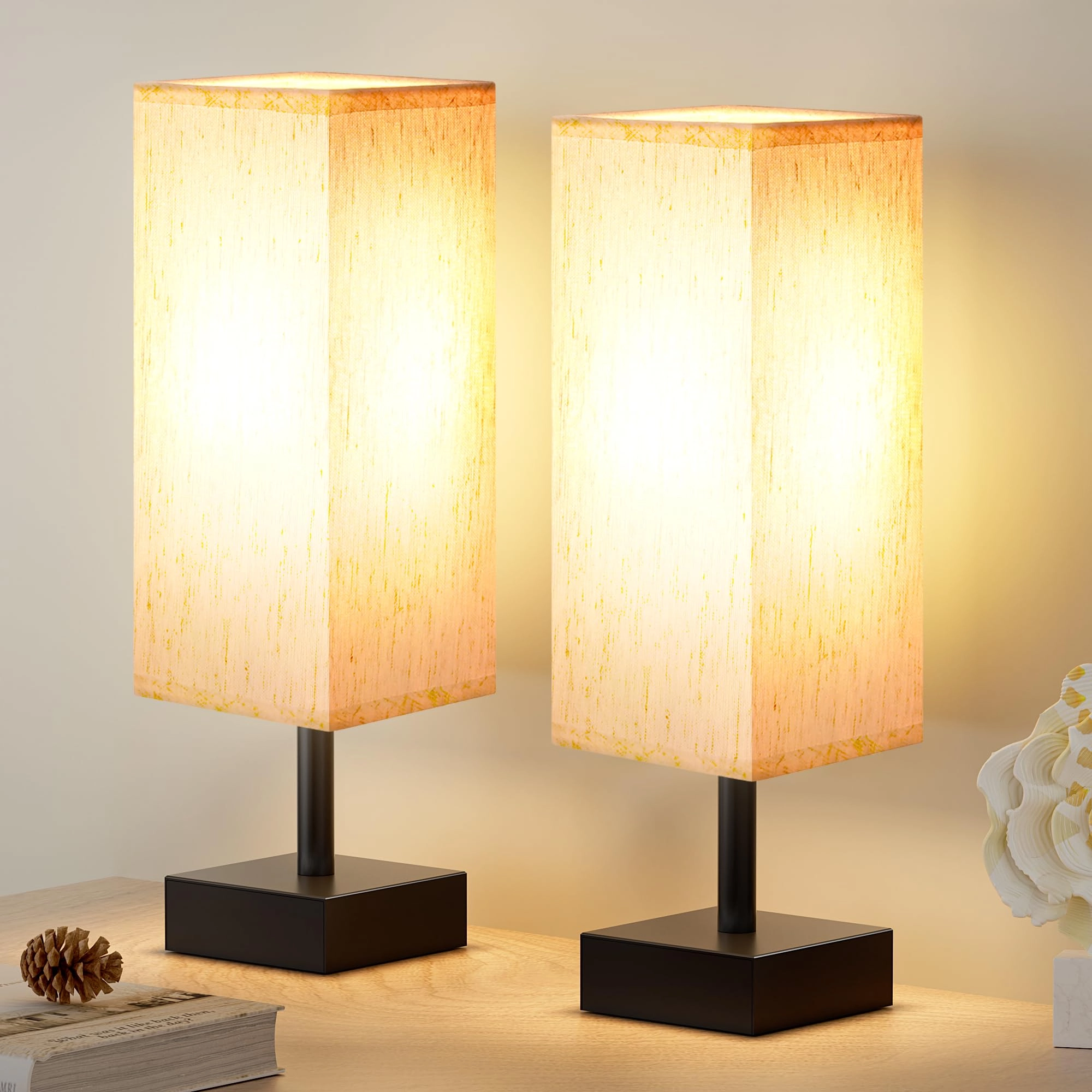 aooshine Table Lamp - Beige Set of 2