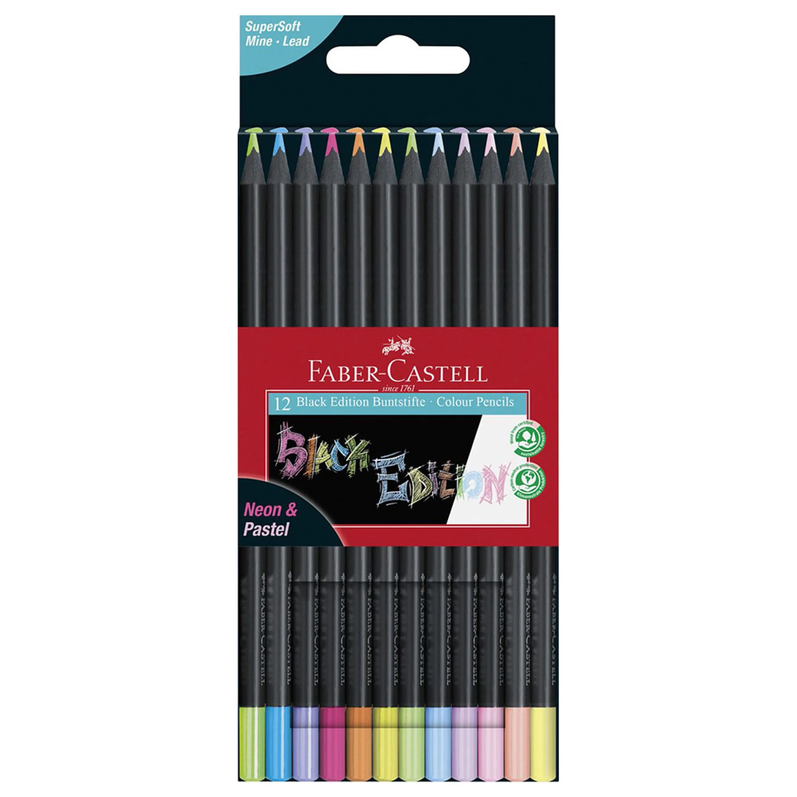 Faber-Castell Black Edition Color Pencils - 12pcs