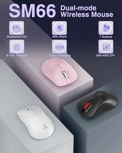 SM66 Silent Dual-Mode Mouse - Wireless