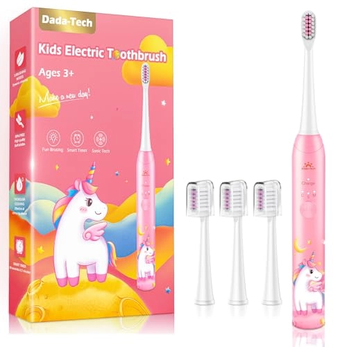 Kids Electric Toothbrush - Rechargeable 3 Modes Unicorn Pink