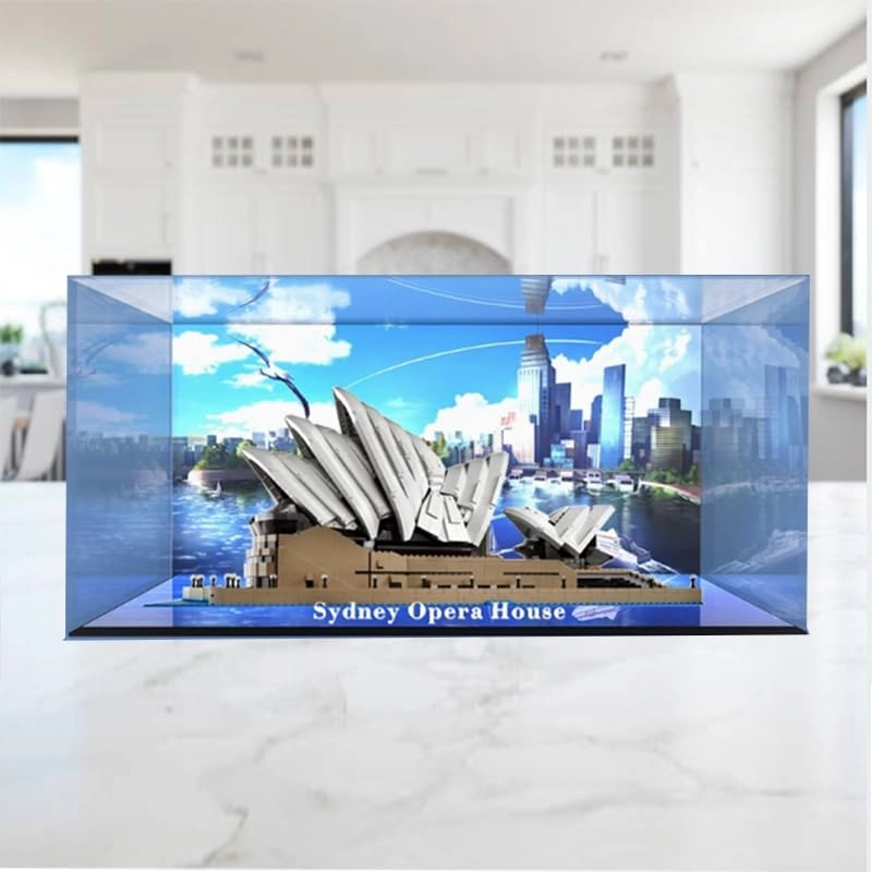 Clear Acrylic Display Case (10234) - 65x41x31cm Black Bottom+background 1
