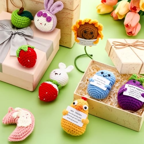 Emotional Crochet Dolls - 18 Pcs Multiple Colors Handmade