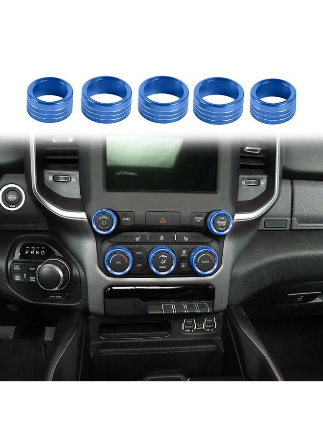 Center Console Knob Cover - Aluminum 5pcs Red 2018-2025+