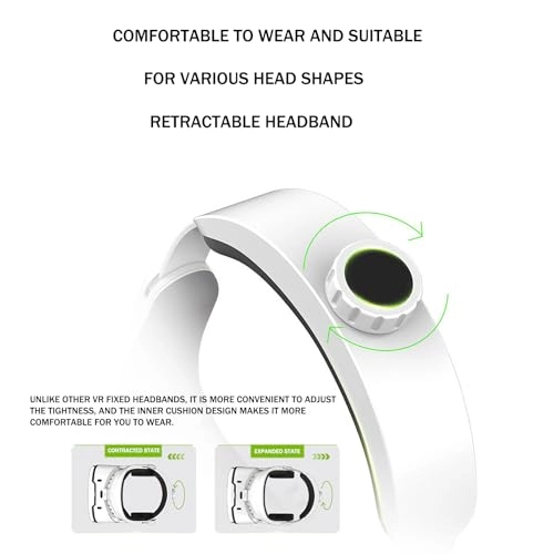 VR Headset - 4.7-6.5 inch Adjustable 3D White