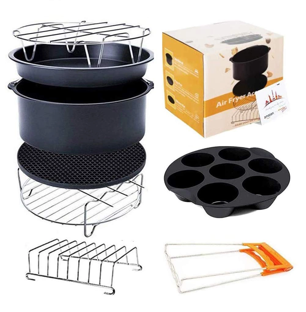 Bellagione Cake Barrel + Pizza Pan + Metal Holder + Double Layer Rack + Silicone Mat - Stainless Steel 5-PCS