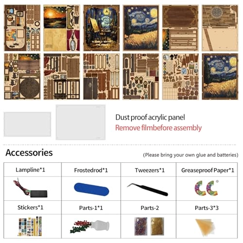 Book Nook Kit - Insertable Dust Protection Plate Miniature Dollhouses