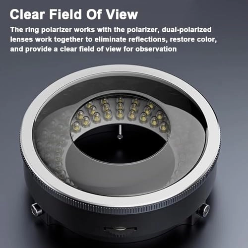 Ring Light Illuminator - 96 LED Polarized Adjustable Brightness