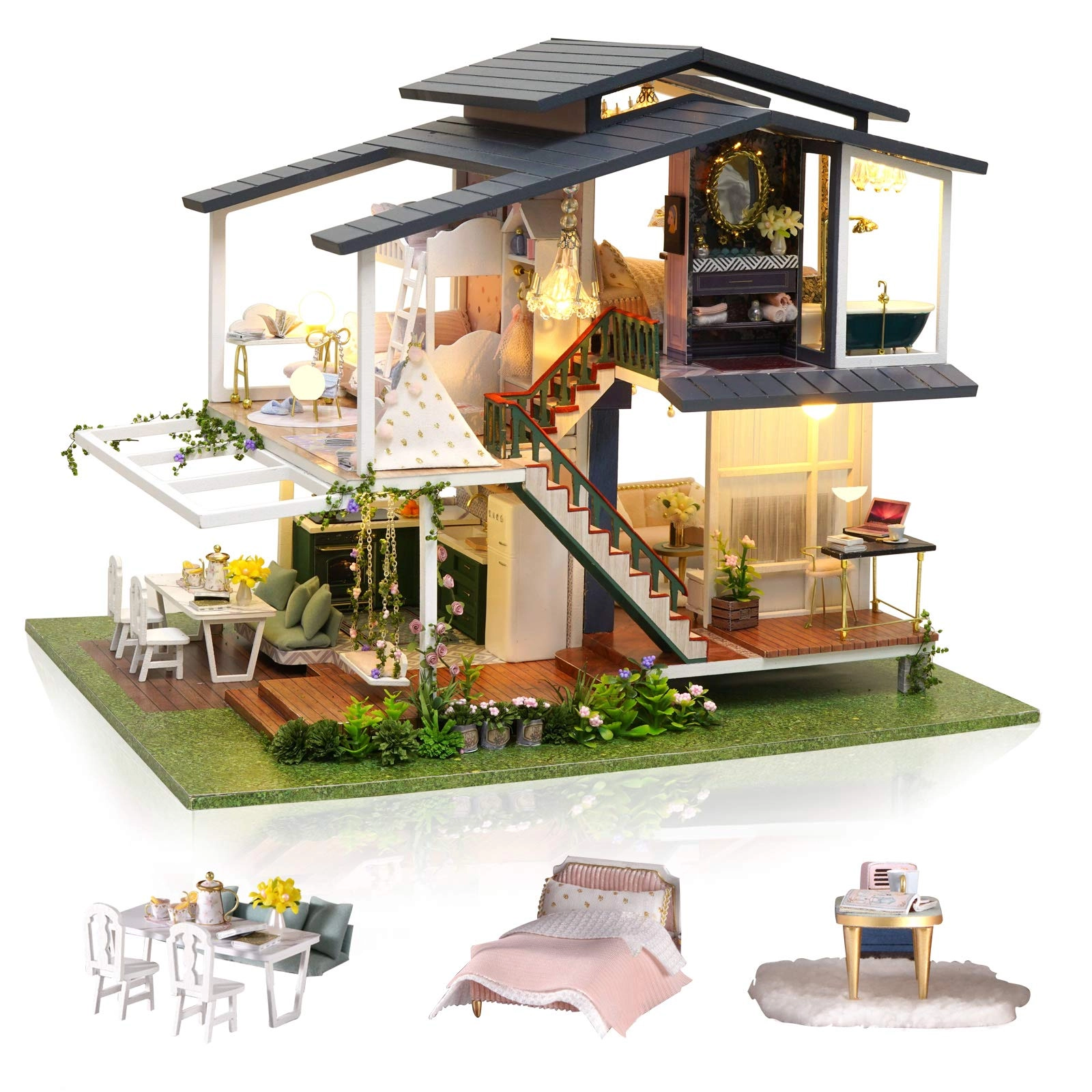 Cuteefun Miniature Dollhouse Kit - Monet Garden