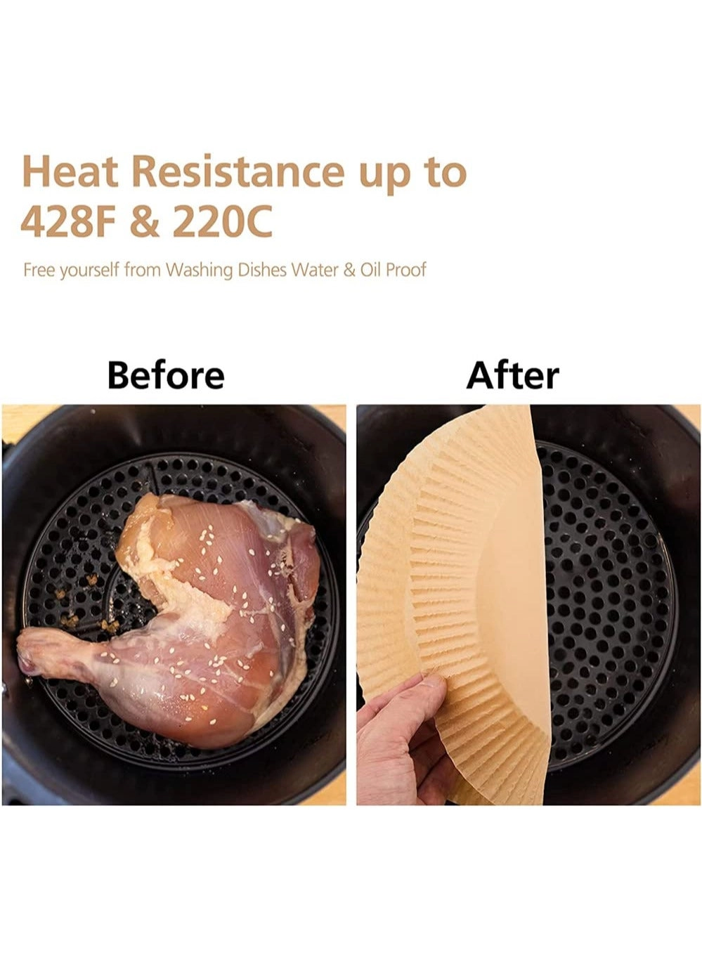 Air Fryer Disposable Paper Liner - Silicon paper 100 PCS